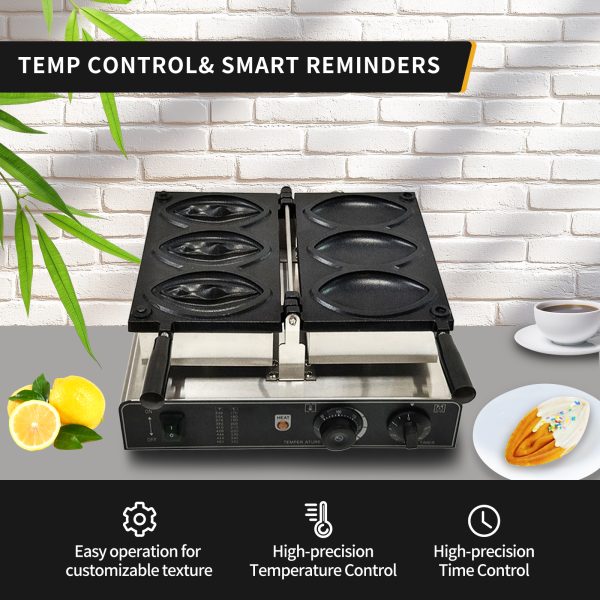 Commercial Stainless Steel Halloween Waffle Maker/Snack Machine 3 Non-Stick Teflon Coating Molds Adjustable Temperature