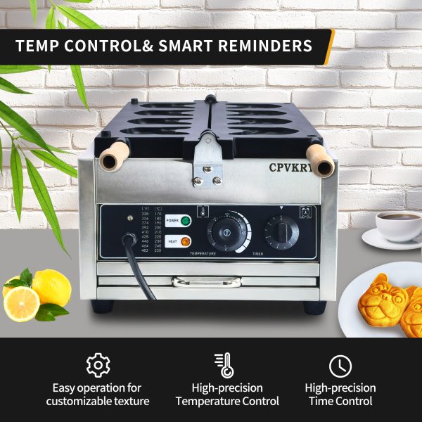 Electric 220V Dog Head Shaped Waffle Maker French Bulldog Shaped Tray Burner New for Kids & Adults Breakfast