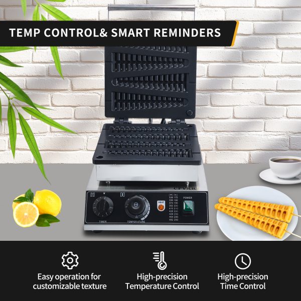 Christmas Tree Shaped Non-Stick Teflon Coating Waffle Maker 110V 50-300℃/122-572℉ Adjustable Snack Machine