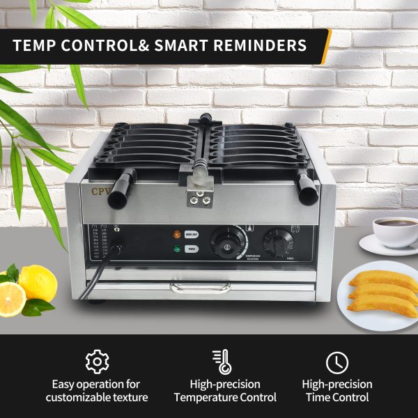 Commercial Electric Six Banana Shaped Smiling Face Waffle Maker High Productivity Stainless Steel for Restaurant Household Hotel