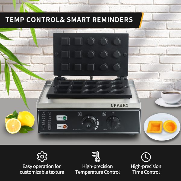 Commercial 1550W Custom Designed Stainless Steel Non-Stick Waffle Maker 110V/220V New Condition