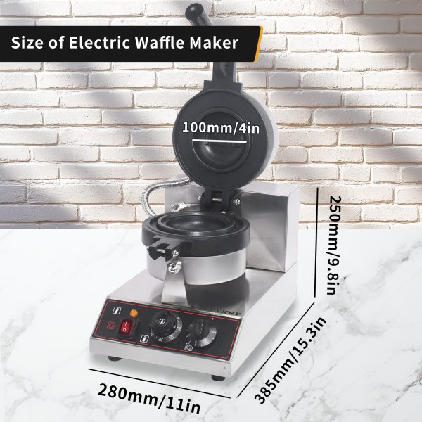 Commercial UFO Burger Ice Cream Filling Waffle Maker Electric Sandwich Press Stainless Steel Non-Stick Snack Maker New