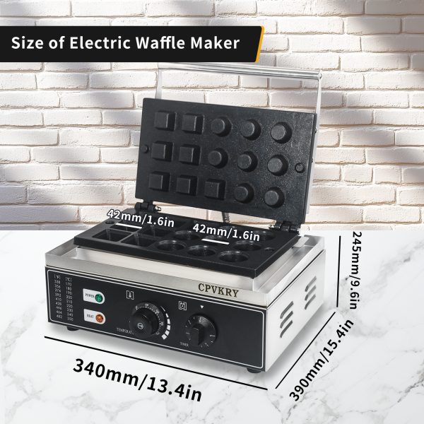 Commercial 1550W Custom Designed Stainless Steel Non-Stick Waffle Maker 110V/220V New Condition
