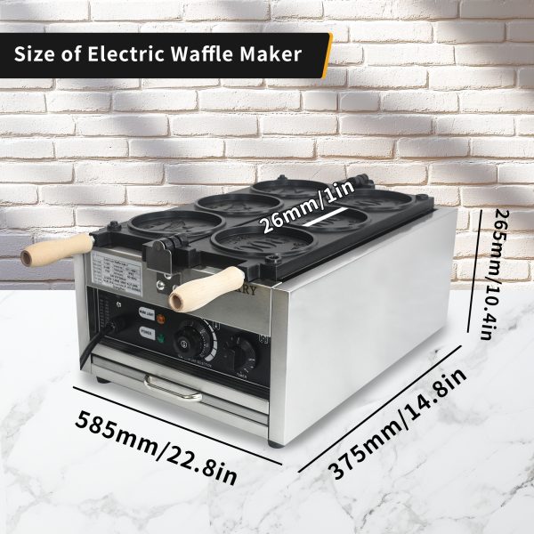 110/220V Customizable CPVKRY Electric Rotary Waffle Maker Non-Stick Stainless Steel 10 Yen Cheese Gold Coin Peso Shape Household