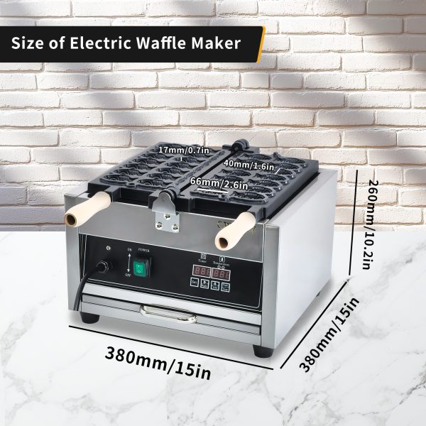 Professional Intelligent Digital LED Taiyaki Fish Waffle Iron High-Precision Temperature Control New for Hotels Coffee Shops