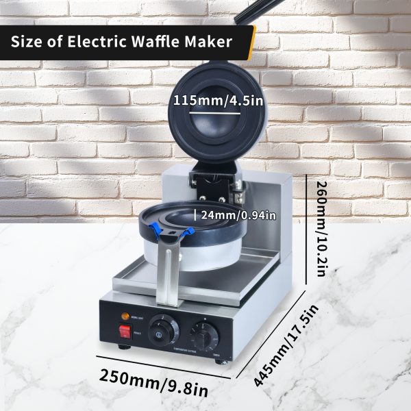 Electric 110V/220V 50-250℃/122-482℉ Non-Stick UFO Burger Ice Cream Filling Waffle Maker Sandwich Press Sandwich Waffles