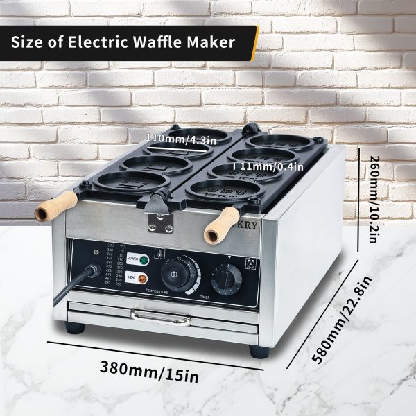 CPVKRY Customized Korean Industrial Gold Coin Shape Waffle Maker Machine Electric Gas for Restaurant Use Cheesy Customization