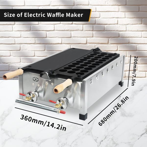 New Commercial 30-Hole Hemispherical Waffle Maker Gas Half Fish Ball Machine Factory Price From Octopus Burn Supplier