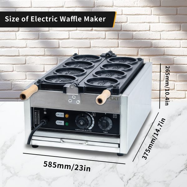 110/220V Customizable CPVKRY Electric Rotary Waffle Maker Non-Stick Stainless Steel 10 Yen Cheese Gold Coin Peso Shape Household