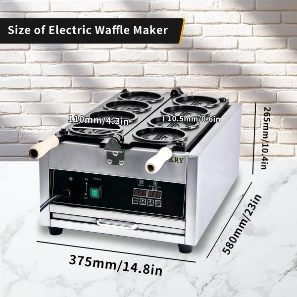 110/220V Customizable CPVKRY Electric Rotary Waffle Maker Non-Stick Stainless Steel 10 Yen Cheese Gold Coin Peso Shape Household
