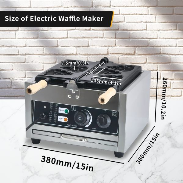 CPVKRY Newly Designed Poop Shaped Waffle Maker Stainless Steel Pancake Top of the Line Double Flip Rotating Waffle Maker