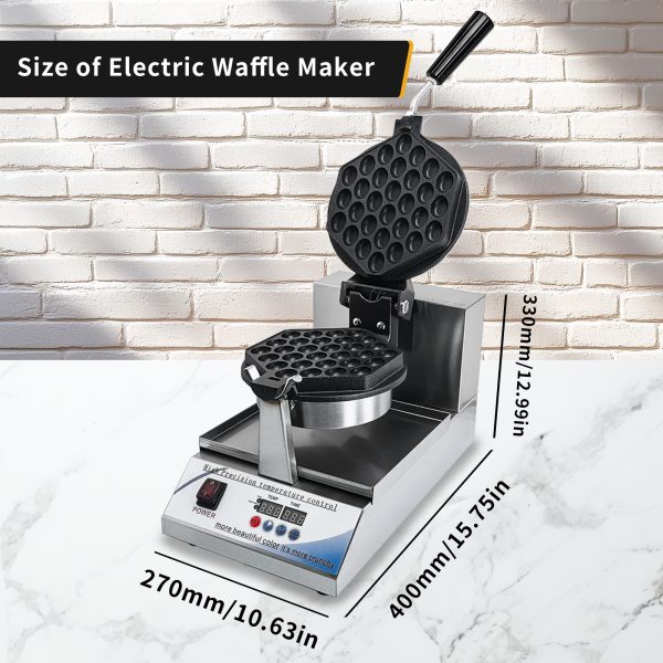 Professional Hong Kong Egg Waffle Maker Commercial Intelligent Digital Non-Stick Stainless Steel Snack Machine New for Hotels