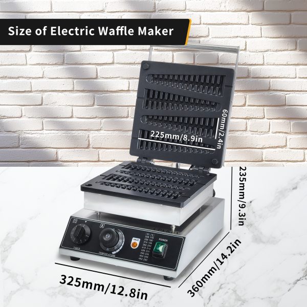 Christmas Tree Shaped Non-Stick Teflon Coating Waffle Maker 110V 50-300℃/122-572℉ Adjustable Snack Machine