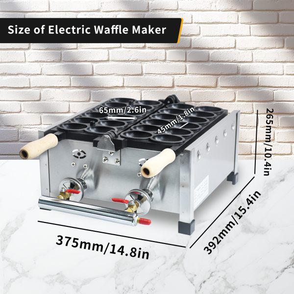 Professional Commercial Stainless Steel Smiling Egg Iron Machine Non-Stick Easy Operate Gas Waffle Maker for Snack Bar New