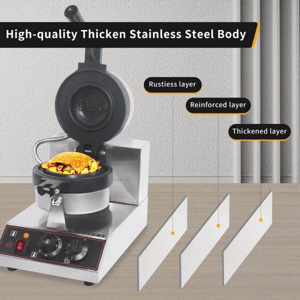 Commercial UFO Burger Ice Cream Filling Waffle Maker Electric Sandwich Press Stainless Steel Non-Stick Snack Maker New