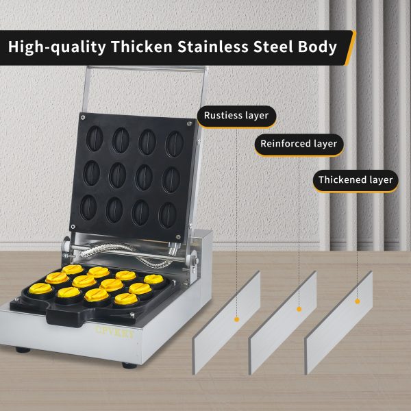 Commercial New Coffee bean Waffle Maker Large 1300 Watt Stainless Steel Waffle Machine Electric for Sale