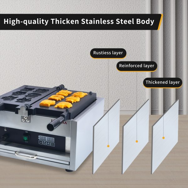 Anime Electric Nonstick Waffle Maker Includes 6 Different Shaped Pancakes-Cat Dog Reindeer & More Breakfast Gift for Kids Adults