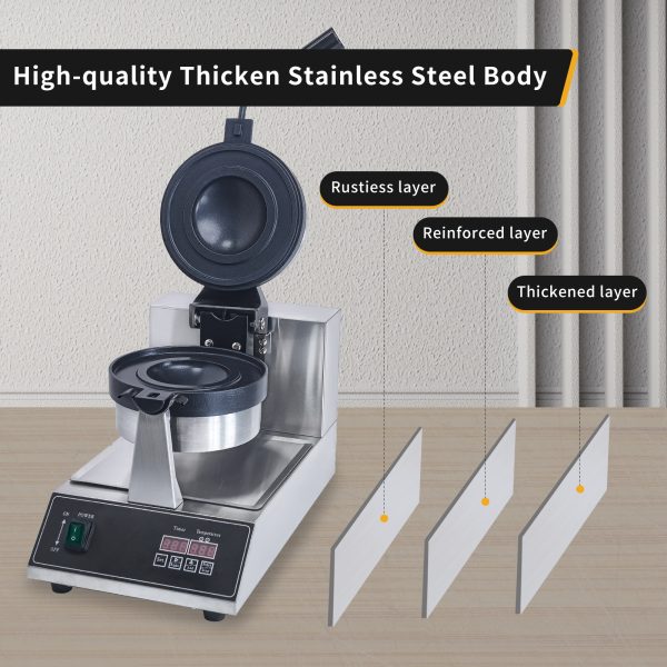 110 220V Digital Non-Stick Stainless Steel UFO Burger Maker Ice Cream Filling Waffle Sandwich Press for Hotels Coffee Shops