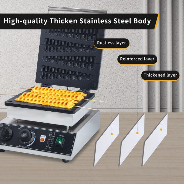 Christmas Tree Shaped Non-Stick Teflon Coating Waffle Maker 110V 50-300℃/122-572℉ Adjustable Snack Machine