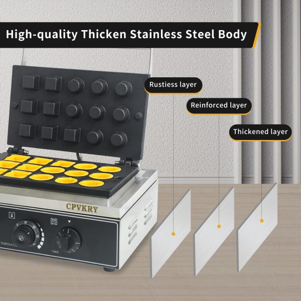 Commercial 1550W Custom Designed Stainless Steel Non-Stick Waffle Maker 110V/220V New Condition