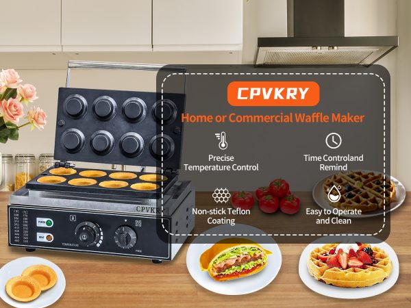 1550w Commercial Electric Cooking Pie Machine Mini Egg Tart Shell Pie Crust Pressing Machine Nonstick 8pcs Egg Tart Machine