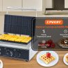Commercial Stainless Steel Rectangle Waffle Maker 10pcs Non-Stick Industrial Belgian Waffle Iron 110/220V Temp Time Snack
