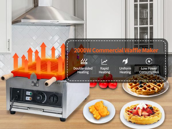 2000w Electric Panda Shaped Cake Custom Mold Waffle Maker 20pcs Cute Bear Cake Baking Tray Waffle Maker