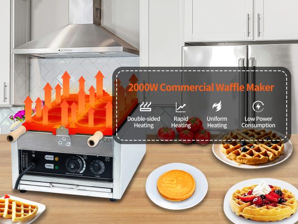 110/220V Customizable CPVKRY Electric Rotary Waffle Maker Non-Stick Stainless Steel 10 Yen Cheese Gold Coin Peso Shape Household