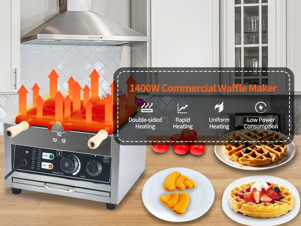 CPVKRY Newly Designed Poop Shaped Waffle Maker Stainless Steel Pancake Top of the Line Double Flip Rotating Waffle Maker