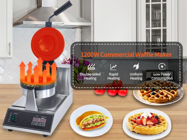 110 220V Digital Non-Stick Stainless Steel UFO Burger Maker Ice Cream Filling Waffle Sandwich Press for Hotels Coffee Shops