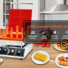 Household Hotel Use Stainless Steel Electric 6-Slice Double-Sided Waffle Maker Temperature Time Control Easy Operate for Snacks