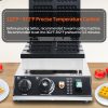 Household Hotel Use Stainless Steel Electric 6-Slice Double-Sided Waffle Maker Temperature Time Control Easy Operate for Snacks