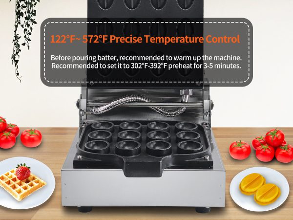 Commercial New Coffee bean Waffle Maker Large 1300 Watt Stainless Steel Waffle Machine Electric for Sale