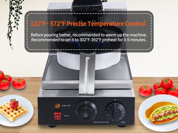 Electric 110V/220V 50-250℃/122-482℉ Non-Stick UFO Burger Ice Cream Filling Waffle Maker Sandwich Press Sandwich Waffles