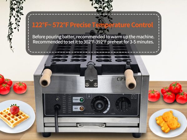 2000w Electric Panda Shaped Cake Custom Mold Waffle Maker 20pcs Cute Bear Cake Baking Tray Waffle Maker