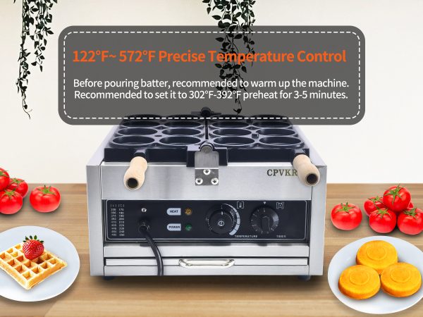 Professional High Quality Electric French Crepes Waffle Maker Taiwan Province Red Bean Cake Wheel Snack Machine New Condition