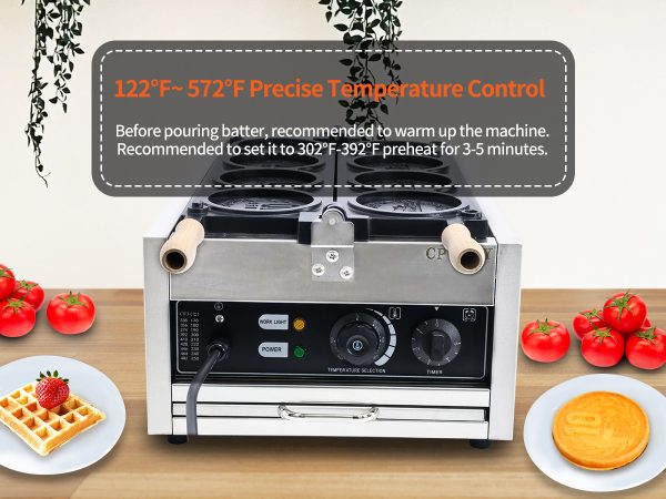 110/220V Customizable CPVKRY Electric Rotary Waffle Maker Non-Stick Stainless Steel 10 Yen Cheese Gold Coin Peso Shape Household