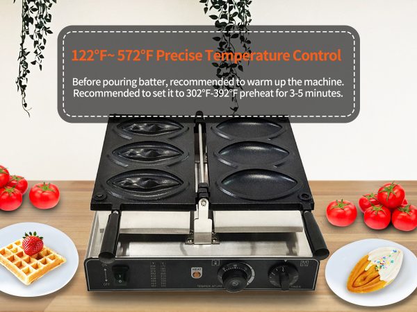 Commercial Stainless Steel Halloween Waffle Maker/Snack Machine 3 Non-Stick Teflon Coating Molds Adjustable Temperature