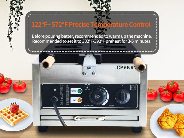 Electric 220V Dog Head Shaped Waffle Maker French Bulldog Shaped Tray Burner New for Kids & Adults Breakfast