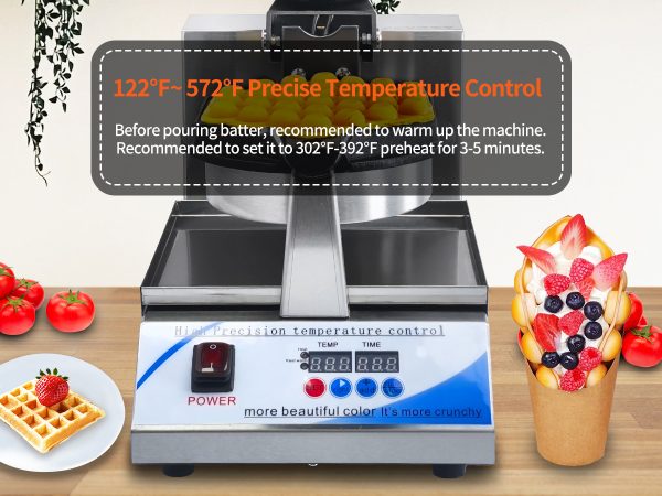 Professional Hong Kong Egg Waffle Maker Commercial Intelligent Digital Non-Stick Stainless Steel Snack Machine New for Hotels