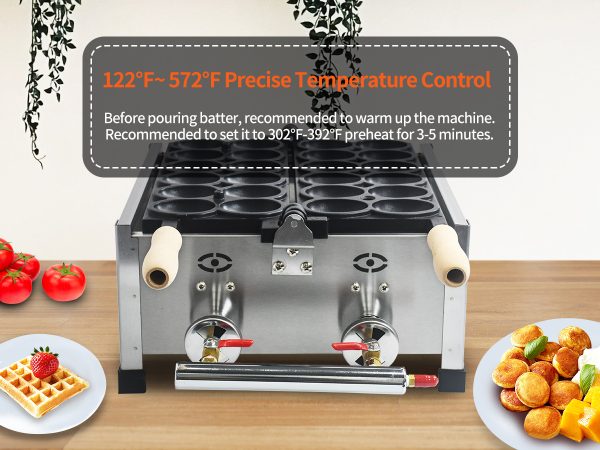 Professional Commercial Stainless Steel Smiling Egg Iron Machine Non-Stick Easy Operate Gas Waffle Maker for Snack Bar New