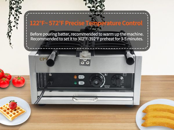 Commercial Electric Six Banana Shaped Smiling Face Waffle Maker High Productivity Stainless Steel for Restaurant Household Hotel