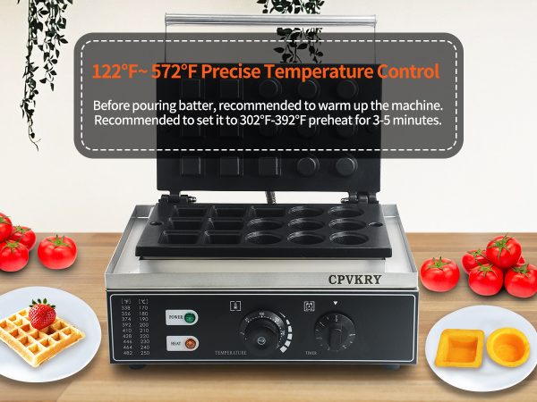 Commercial 1550W Custom Designed Stainless Steel Non-Stick Waffle Maker 110V/220V New Condition
