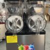 Commercial Electric 2-Tank Stainless Steel Slush Machine Automatic Frozen Drink Dispenser with 2 Flavors for Parties Hotels Use