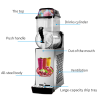 Commercial Electric 1-Tank Stainless Steel Slush Machine 12L Automatic Cold Drink Juicer for Parties and Hotels Use
