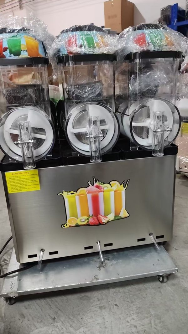 Commercial Electric 3-Tank Slush Machine Stainless Steel Vending Automatic Flavoured Space Frozen Drinks for Hotels
