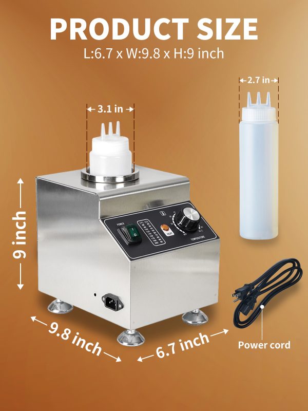 Commercial New Electric Sauce Warmer Dispenser Non-Stick Hot Cheese Chocolate Pistachio Fruit Sauce Warmer Easy to Clean