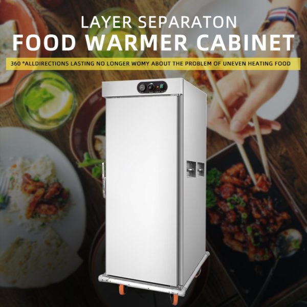 Commercial Industrial Electric Kitchen Hot Food Warming Cabinet 11 Layers Stainless Steel Body with Wheels for Hotel Restaurant