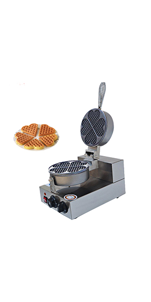 Commercial Heart-Shape Belgian Waffle Maker Nonstick Stainless Steel Body New 122-572℉ / 50-300℃ Temp Range for Bakery Snack Bar