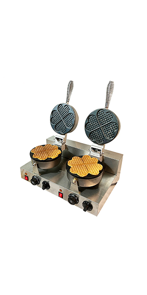 Professional 2600W Electric Double Head Foam Waffle Machine Egg Heart Shaped Temperature Controlled for Household Use